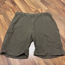 Carhartt B147 LBR Canvas Work Shorts Mens 42 Utility Pocket Olive Khaki 8 Inseam