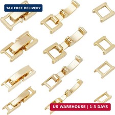 1 Box 12PCS 24K Gold Plated Fold Over Clasp Necklace Extension Clasps