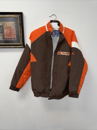 Vintage Brown NFL APEX-ONE Browns Full-Zip Padded Sports Jacket - Picture 2 of 9
