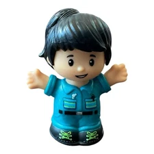 Little People Mechanic Tow Truck Driver Black Ponytail Blue Coveralls Figure HTF