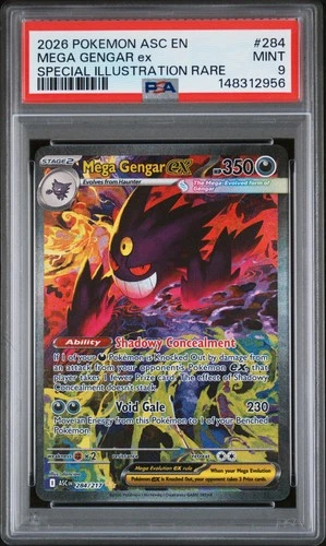 2026 POKEMON ASC EN-SPECIAL ILLUSTRATION RARE #284 MEGA GENGAR EX PSA 9