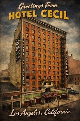 Greetings From HOTEL CECIL Los Angeles California MODERN Vintage Postcard A395