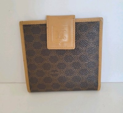Celine Triomphe Macadam Vintage Canvas Leather Wallet Bifold