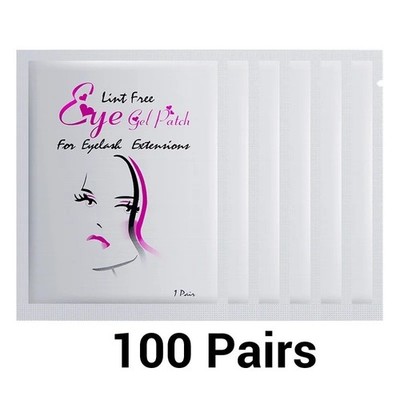 100 Pairs Eyelash Extension Gel Patches Natural Hydrogel Under Eye Pad Lint