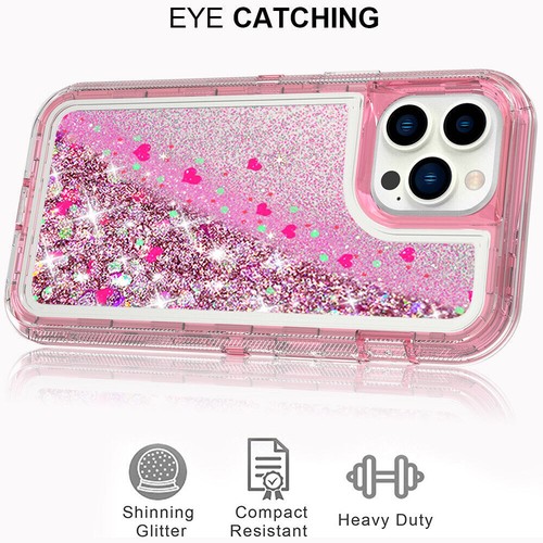 For iPhone 13 12 Pro Max 11 Hard Liquid Glitter Girl Cute Case+Screen Protector - Picture 24 of 52