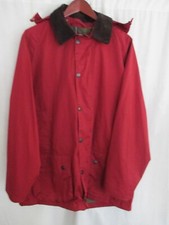 Barbour Beaufort Parka Jacket Large Burgundy Removable Hood Cotton Fully Lined