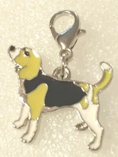 Beagle Dog Pup Book Bag Purse Charm Dangle Zipper Pull Jewelry