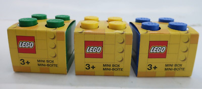Lego Room Copenhagen Mini Box Storage 4 Stud Yellow Green Blue 1.8 x 1.8 x 1.6''