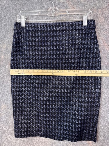 J Crew Pencil Skirt Women 4 Blue Silver Academic Secretary Office CEO Business - Picture 10 of 17