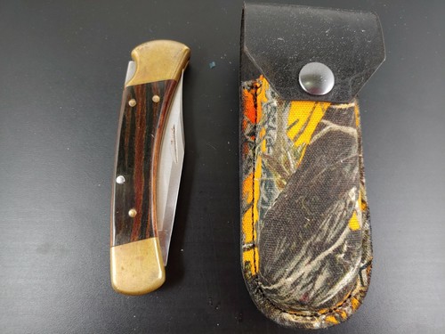 Buck 110 Leder Messerscheide Buck 110, Etui 6265 SCHEIDE NEU Handarbeit Camouflage - Bild 2 von 10