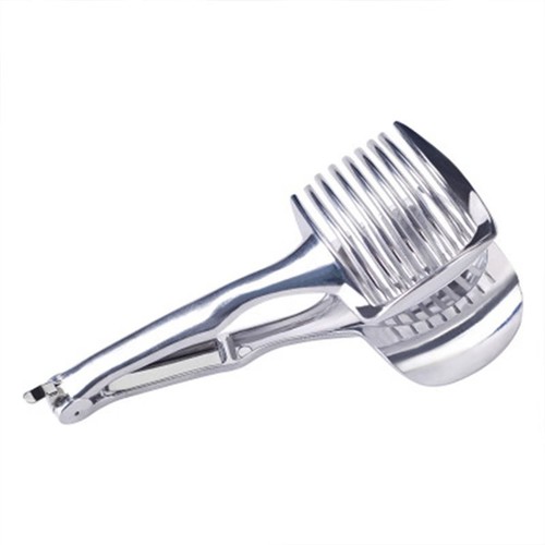 2PCS Handheld Tomato Slicer Lemon Cutter Stainless Steel Cut Aid Slicing Holder - Picture 10 of 10