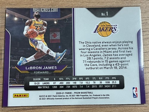 💥💥22020-21 Panini Prizm LeBRON JAMES Base Kobe Tribute 💥💥 - Bild 2 von 2