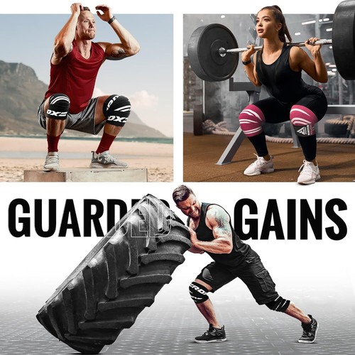 Knee Pads MMA by RDX, Lifting Straps, Knee Sleeves Weightlifting, Gym Knee Wraps - Picture 72 of 90