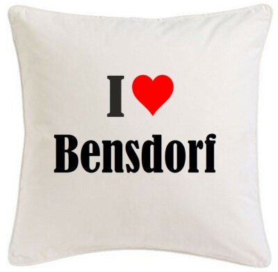 KISSENBEZUG I LOVE BENSDORF 40CMX40CM AUS MIKROFASER