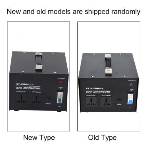 2000W AC Voltage Converter 110V To 220V Single-Phase Power Transformer US Plug - Picture 1 of 12