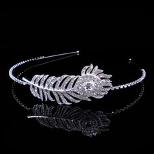 Elegant Peacock Feather Wedding Bridesmaid Party Prom Side Headband