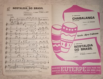Musikalische Partitur Afrokubanische Serie Chabalanga Nostalgia do Brasil Euterpe Genua