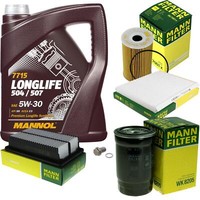 Mann Inspektionspaket 5L Mannol Longlife 504/507 5W-30 FüR Hyundai I20 1.1 Crdi