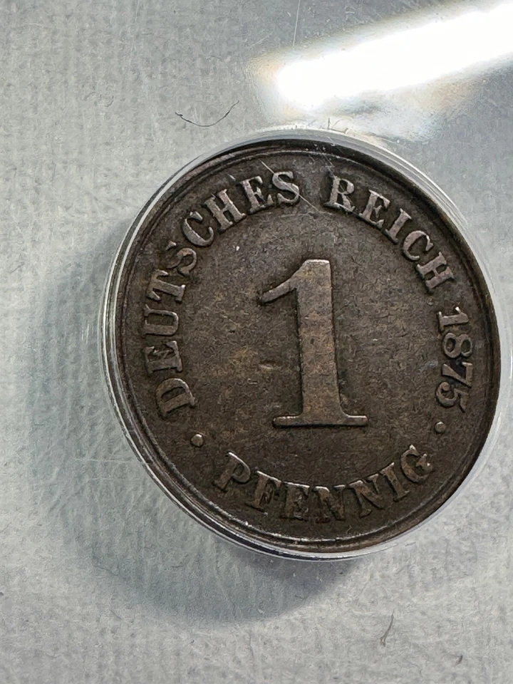 1875-B Germany Empire 1 Pfennig Graded VF 25 by ANACS - Image 2 of 4