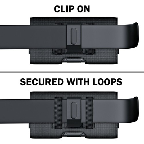 2 Pack XL RUGGED Nylon Cell Phone Belt Holder Holster Case w/Clip Carrying Pouch - Picture 4 of 10