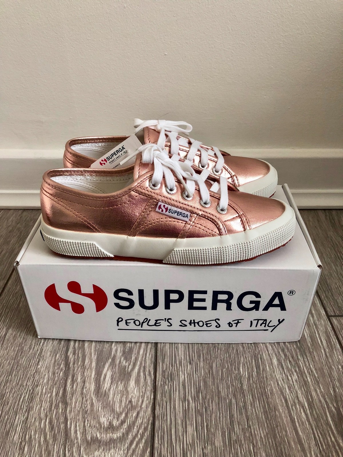Superga 2750 COTMETU Rose Gold Plimsolls Trainers - Gre UK 3 Superga 2750 COTMETU Rose Gold Plimsolls Trainers - Gre UK 3