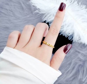 Authentic Woman 18k Gold Plated Stainless Steel Band Ring Heart Love Friendship