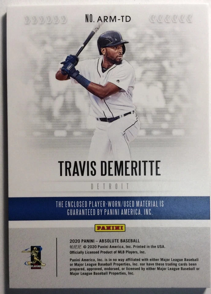 2020 Panini Absolute Rookie Materials RC Travis Demeritte Jersey Relic #ARM-TD - Image 2 of 2