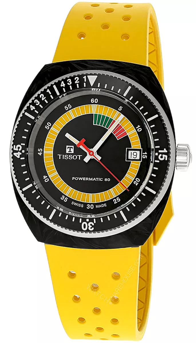 TISSOT Sideral S Powermatic 80 41MM Yellow Rubber Men s Watch T145.407.97.057.00