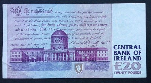 Irland | 20 Pfund | C-Serie | 1996 | P.77r.4 | Ersatz - CCC | Sehr guter Zustand - Bild 2 von 2