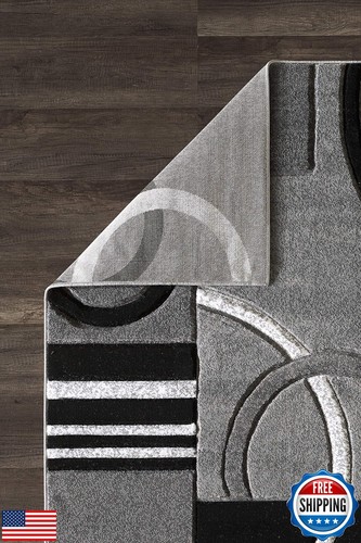 GLORY RUGS Area Rug 2x3 Door Mat Grey Geometric Soft Floor Carpet with Premiu - Picture 4 of 5