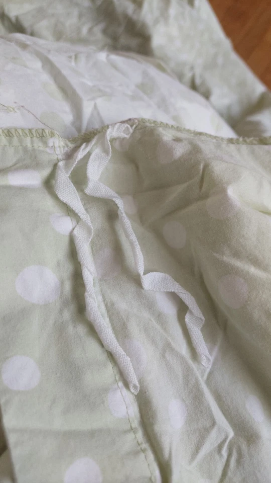 Пододеяльник детский Pottery Barn зеленый белый в горошек двусторонний полный/королевский 84x85"" - Изображение 3 из 4