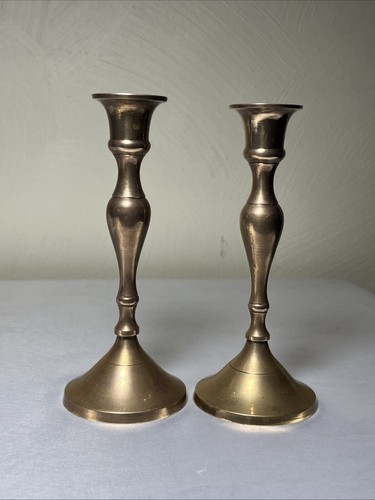 Set Of 2 Vintage W.M. Rogers And Son Solid Brass Candlestick Holder 5.75 in H - Picture 3 of 6