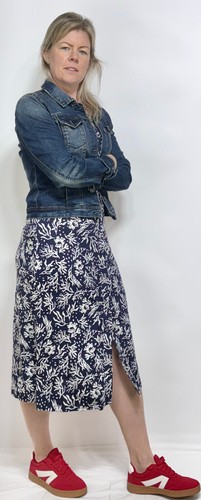 HOBBS Dress Hatty Short Slv Jersey Full Button V Neck Midi Navy&Wht (A430)RRP£99 - Picture 5 of 16