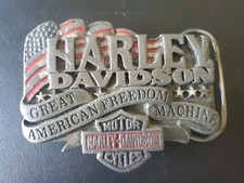 Vintage Harley Davidson Motorcycles Great American Freedom Machine Belt Buckle