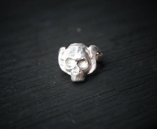 Norge Skull Ring, Handmade, Ethical Solid Silver, Size M1/2, By Clovis - Picture 5 of 17