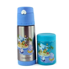 Cookinex FL-64 Lunch Set for Kids - Blue, Stainless Steel Double, Wall