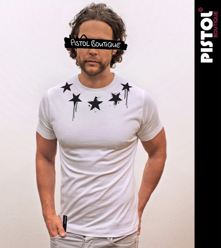 men's shirt with stars around neck