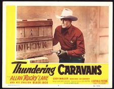 THUNDERING CARAVANS Original Movie Lobby Card Poster Allan Rocky Lane B Western