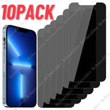 10x Privacy Screen Protector Tempered Glass Lot For iPhone 14 13 12 11 PRO XR 8