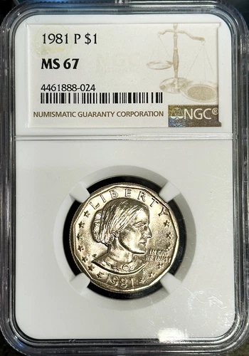 💎 1981-P Susan B. Anthony $1 NGC MS-67 💥 TOP POP ✨ Rare GEM Dollar SBA 💰