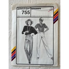 755 Stretch  Sew Pattern VTG 80s Ann Person Pleated Trouser Pant Hip Size 32-48