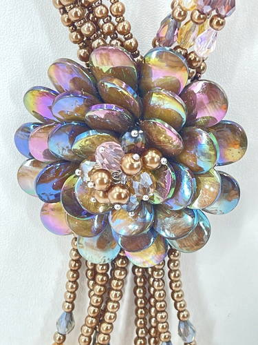 Joan Rivers Starlet Necklace Opalescent, Flower Beaded Fashion Jewelry MINT - Picture 4 of 9
