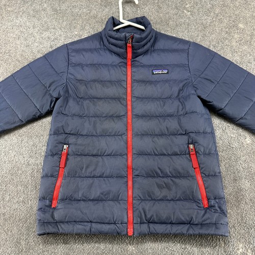 Patagonia Jacket Boys Small Blue Orange Quilted Nano Puff Down Insulated Puffer - Picture 4 of 17