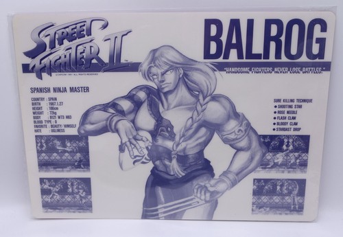 Original Japanese Shitajiki1992 Capcom Gamest Street Fighter 2 Balrog / Vega - Imagen 2 de 2