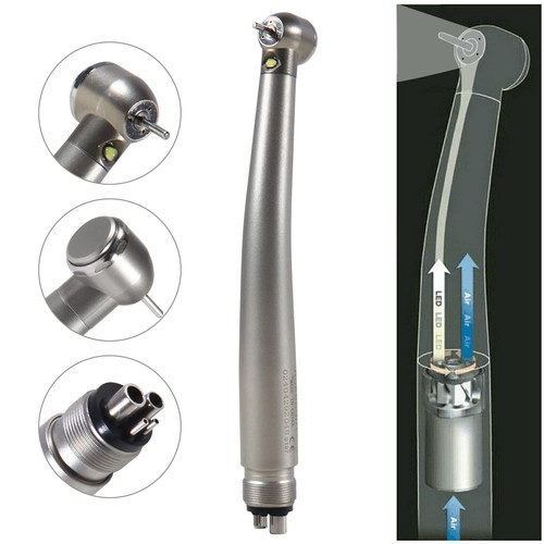 10* Dental LED Glasfaser E-Generator High Speed Handstück Druckknopf 4 Loch - Bild 12 von 24