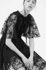 Bnwot SACHIN & BABI Net a Porter ONASSIS Black LACE LAYERED Dress 8 - 10 UK NEW