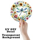 Dragonfly Wreath UV DTF Transparent Sticker / Decal
