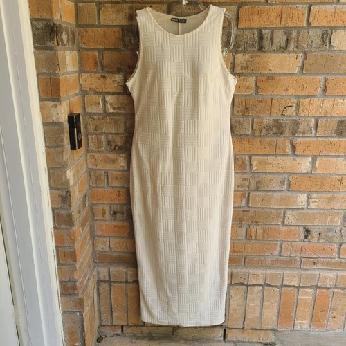 SHEIN Womens Sheath Maxi Dress Sleeveless Side Zip Ivory Size L - Picture 7 of 10