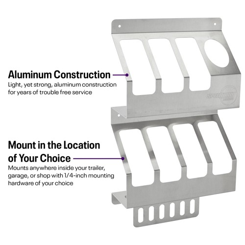 6-Quart Oil Storage Shelf, Aluminum, For Garage/Trailer - Picture 3 of 8