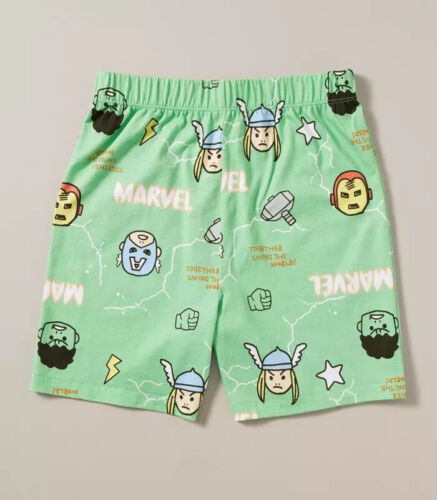 Boys size 12 MARVEL Green superheroes summer pyjamas pjs COTTON matching NEW 653 - Bild 4 von 5